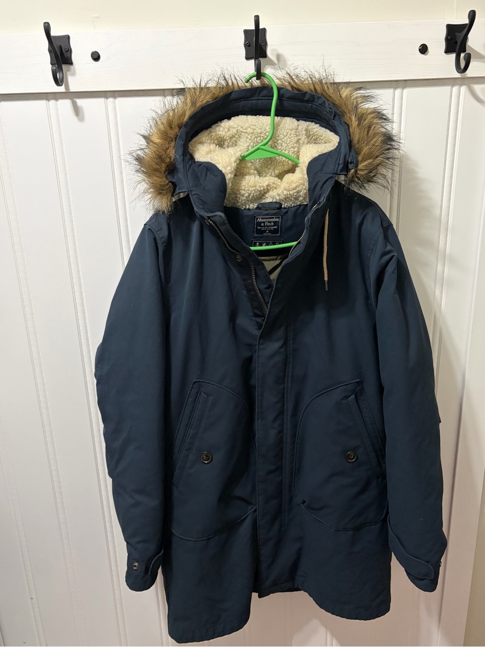 Abercrombie & Fitch Men's M-51 Down-Filled Parka Jacket SZ M Navy Blue